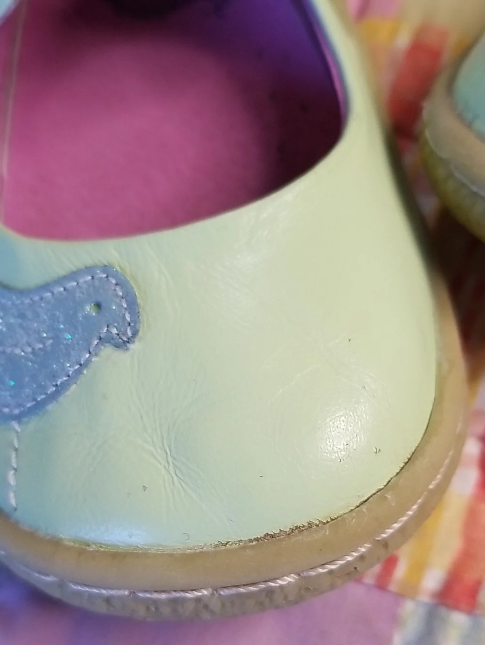 Livie & Luca Mint Green Leather Mary Janes with Blue Glitter Bird Size 7 Pio Pio